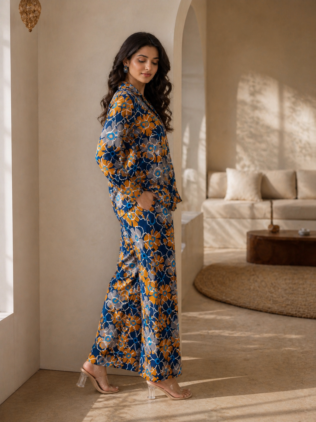 Women’s Floral Printed Co-Ord Set | Stylish Shirt & Pant Set | Premium Casual & Lounge Wear