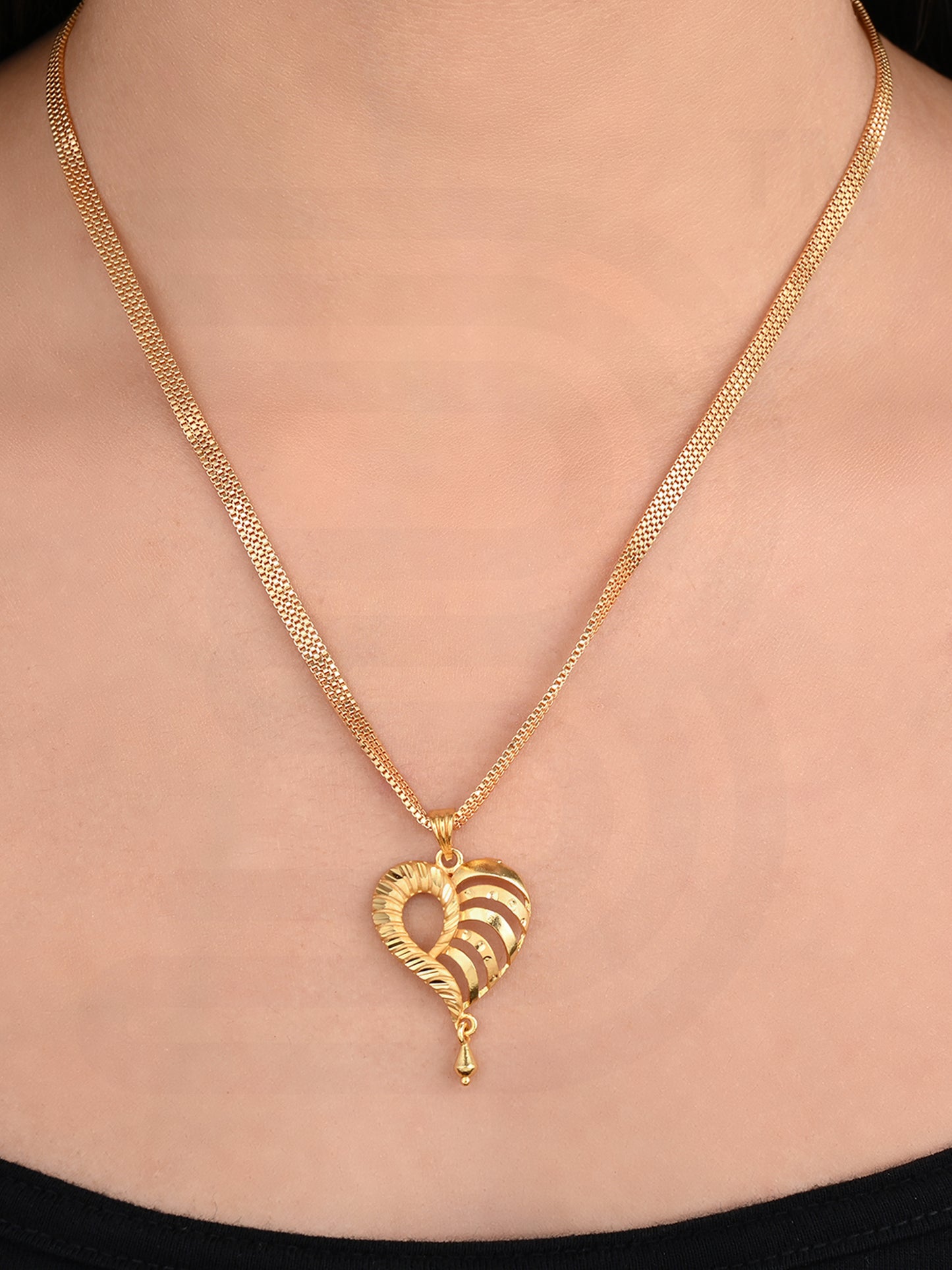 One-Gram Gold Chain Pendant Set with Tops