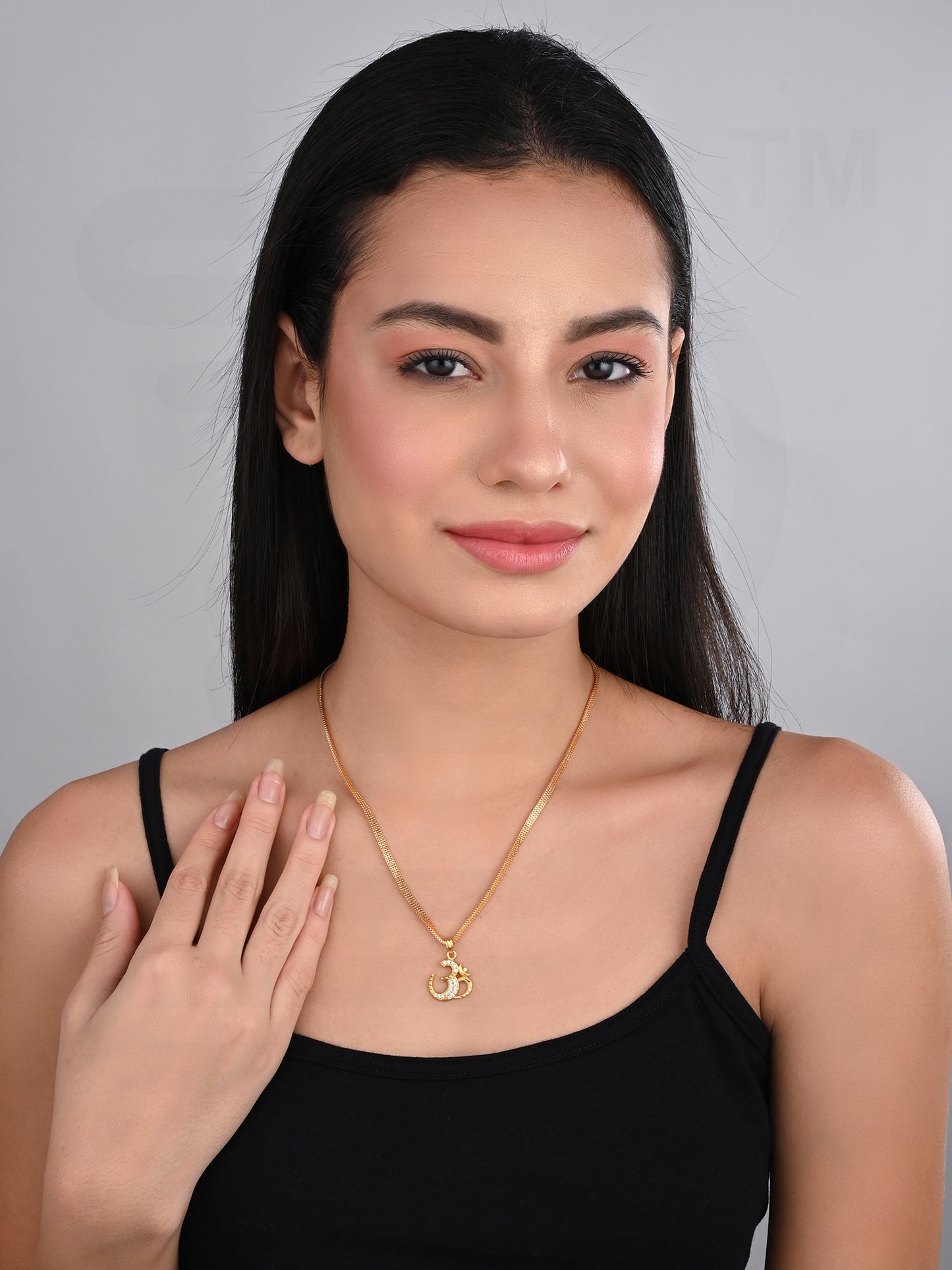 One-Gram Gold Chain Om Pendant Set