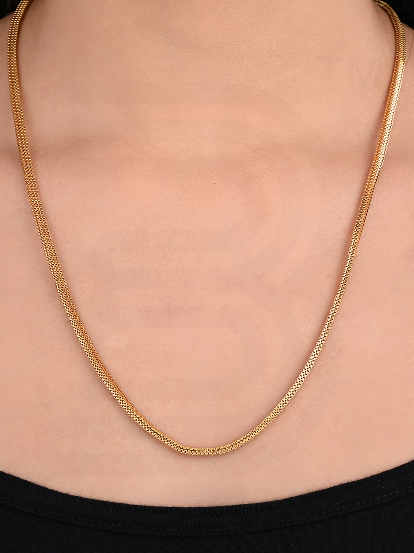 Stylish 1 Gram Gold Forming Box Chain for Men & Women – 24-Inch Elegant Gold-Plated Jewelry