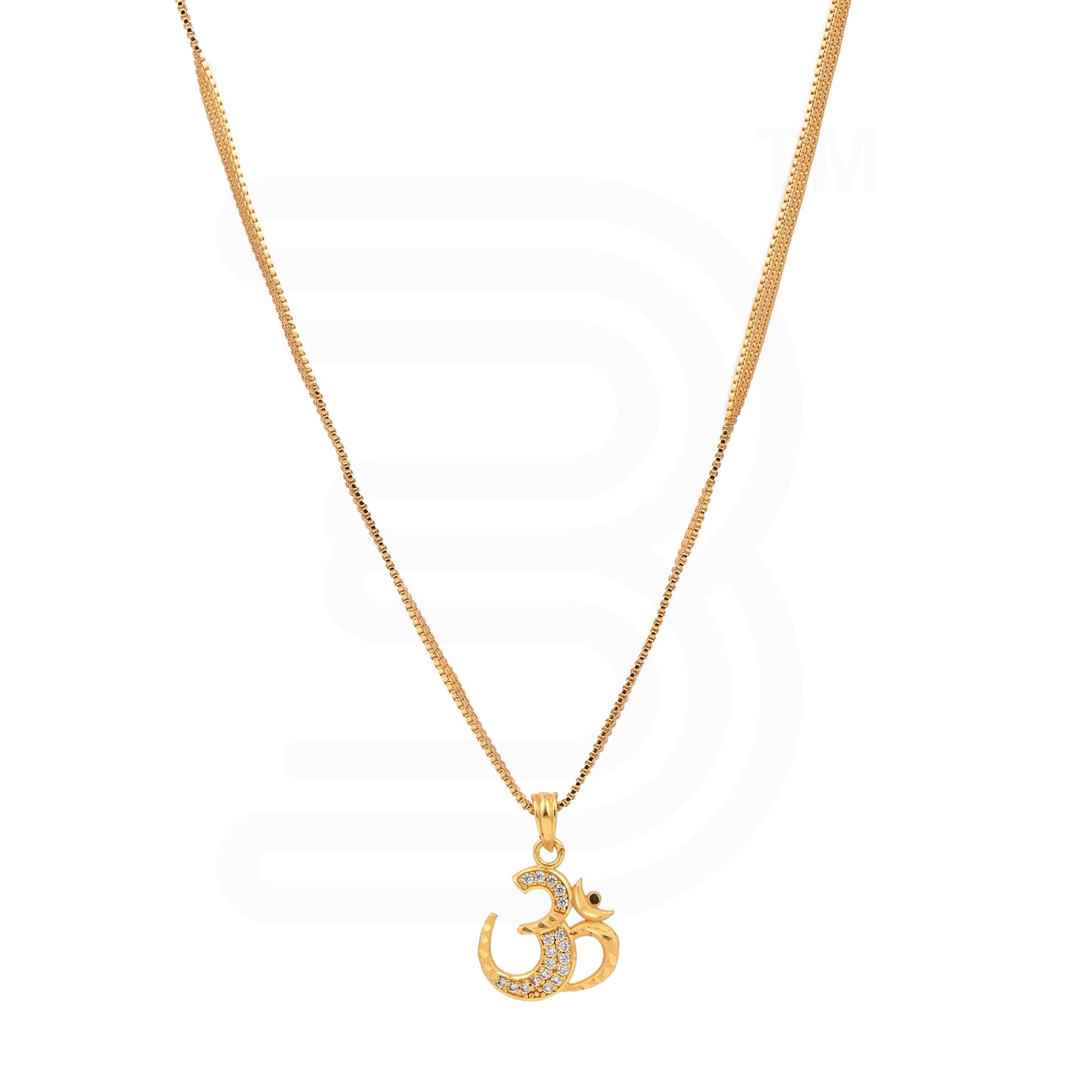 One-Gram Gold Chain Om Pendant Set