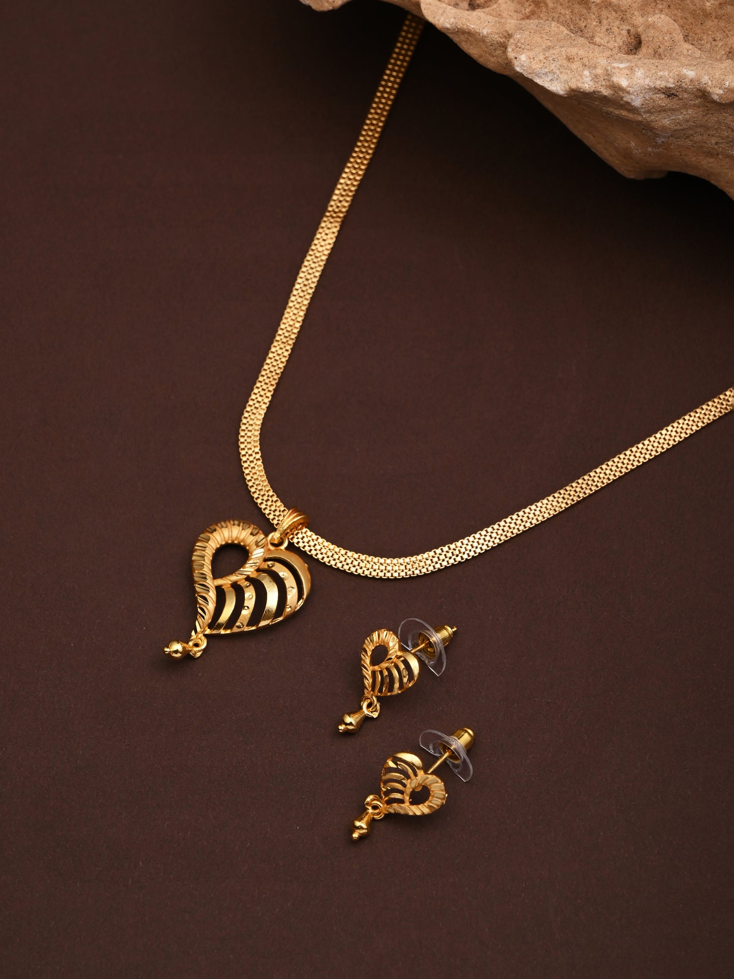 One-Gram Gold Chain Pendant Set with Tops