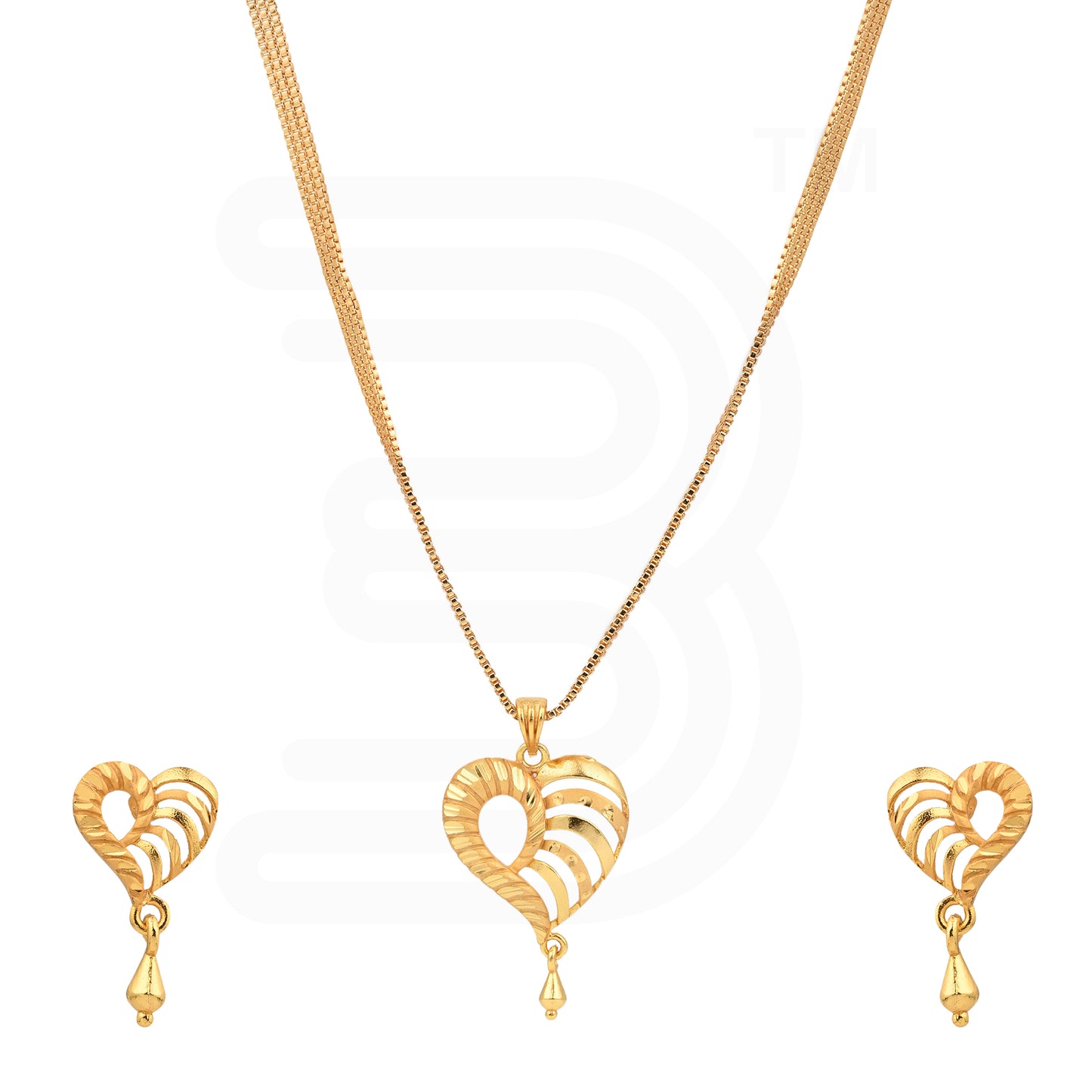 One-Gram Gold Chain Pendant Set with Tops