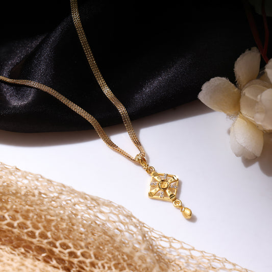 Modern One-Gram Gold Plated Chain Pendant Set
