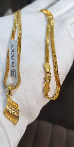 One-Gram Gold Chain Pendant Set