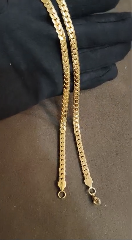 Stylish Anti-Tarnish 18K Gold Coated Steel Chain for Men & Women