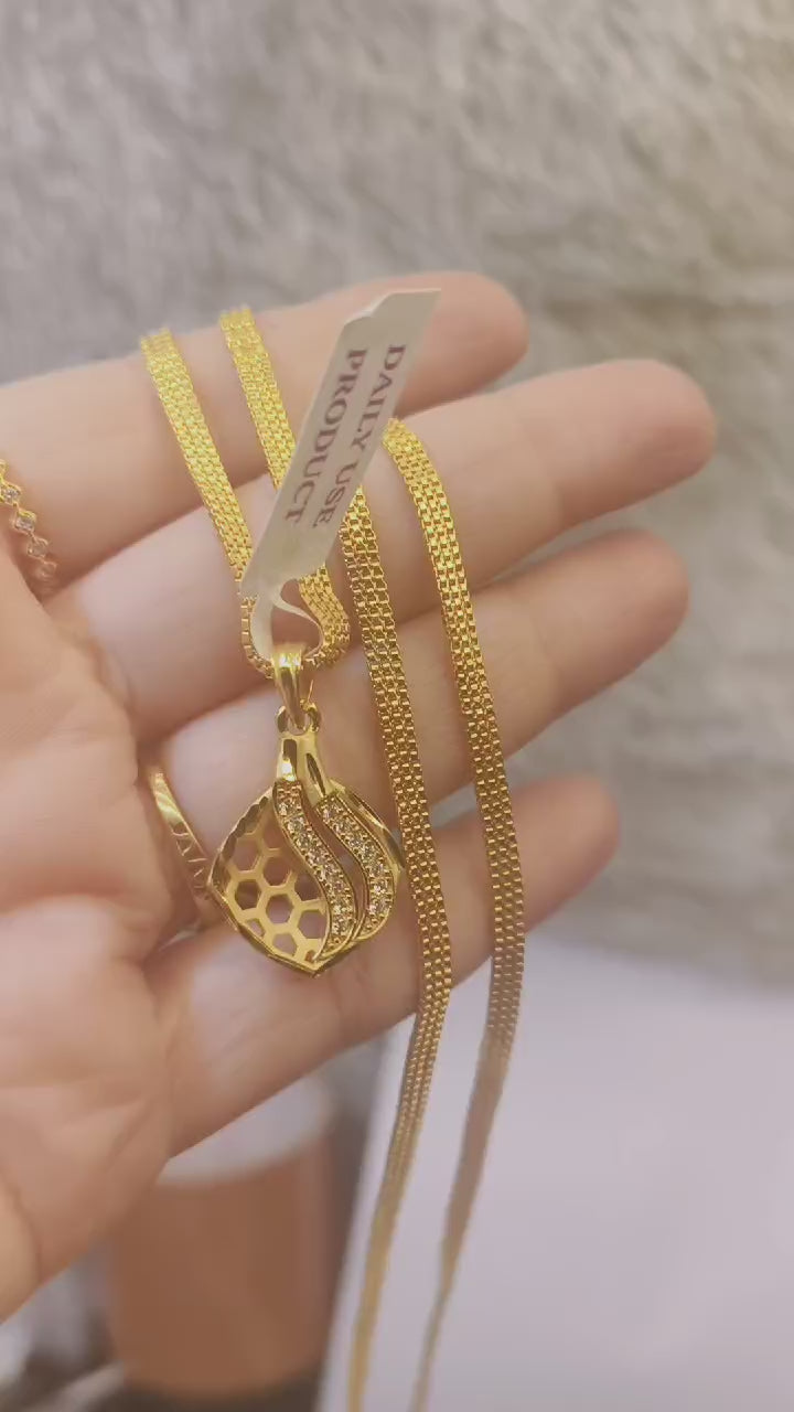 One-Gram Gold Chain Pendant Set