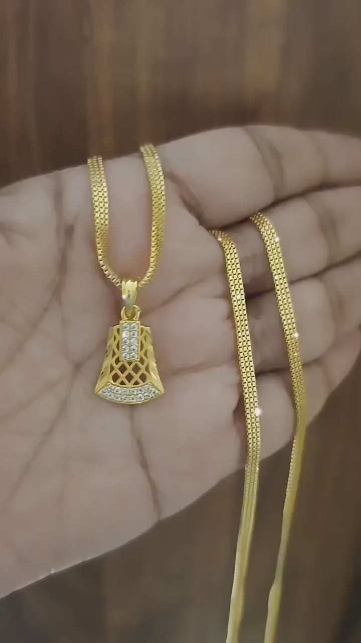 One-Gram Gold Chain Pendant Set