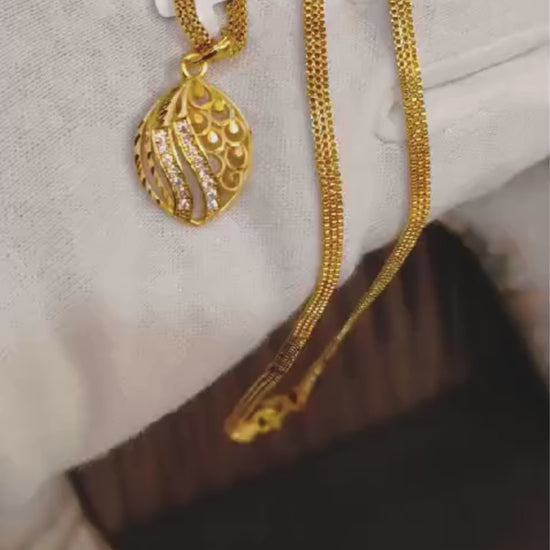 One-Gram Gold Chain Pendant Set