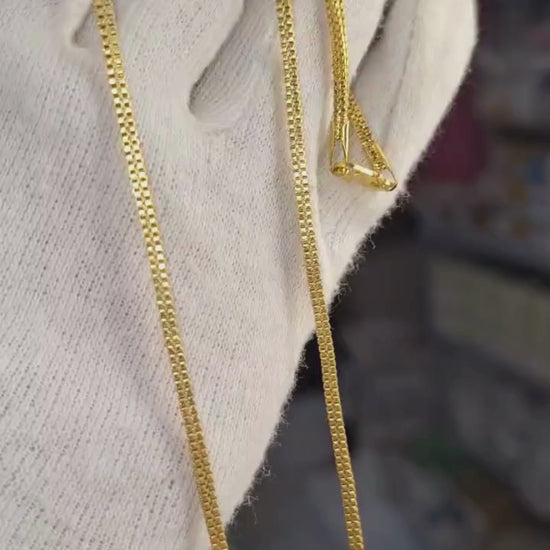 Stylish 1 Gram Gold Forming Box Chain for Men & Women – 24-Inch Elegant Gold-Plated Jewelry