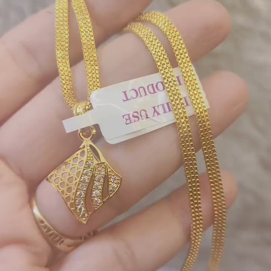 One-Gram Gold Chain Pendant Set
