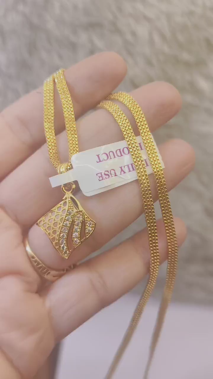 One-Gram Gold Chain Pendant Set