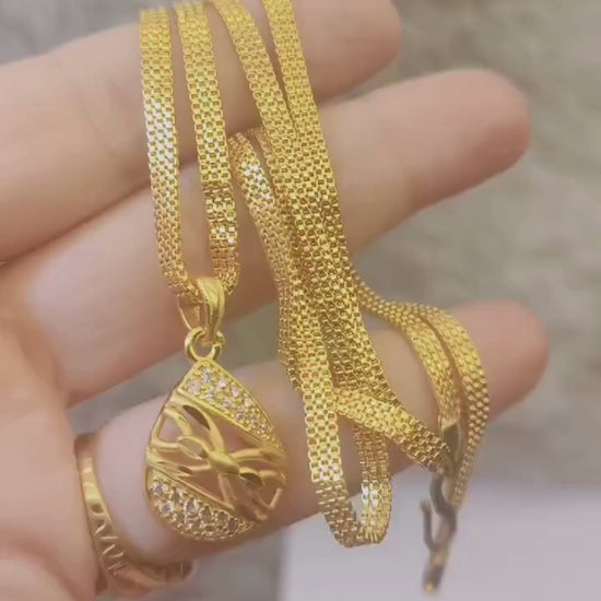 One-Gram Gold Chain Pendant Set