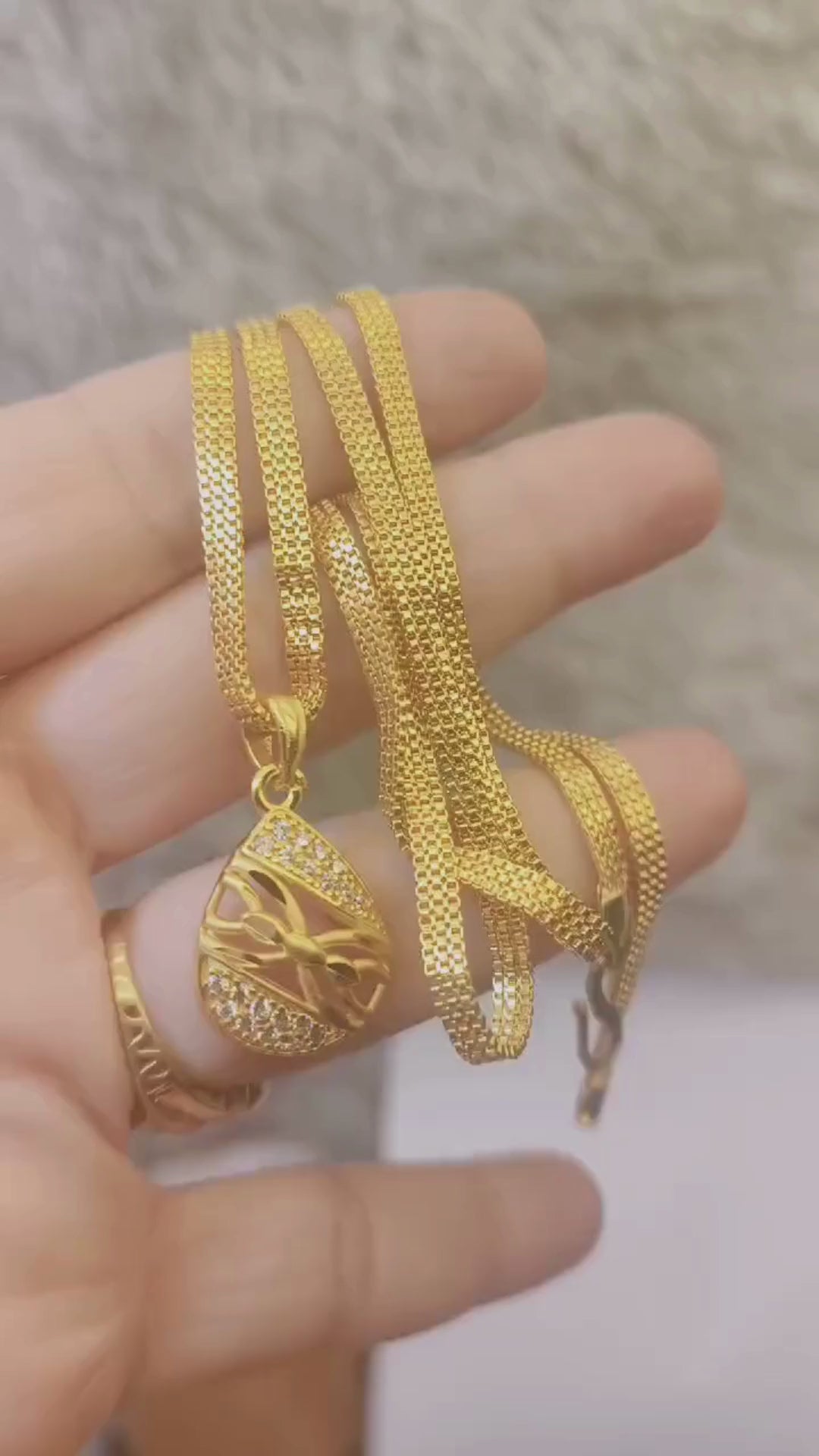 One-Gram Gold Chain Pendant Set