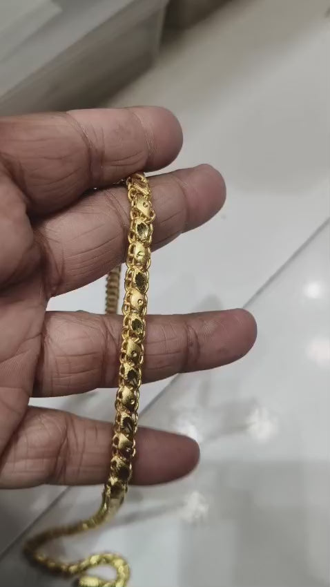 1 Gram Gold Chain | Gold Plated Chain for Men Women | Stylish Daily Wear Jewellery | Lightweight