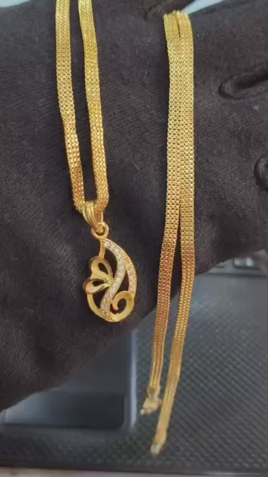 One-Gram Gold Chain & Pendant Set Premium