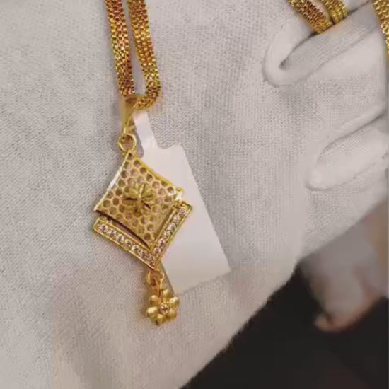 One-Gram Gold Chain Pendant Set