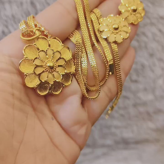 One-Gram Gold Chain Pendant Set