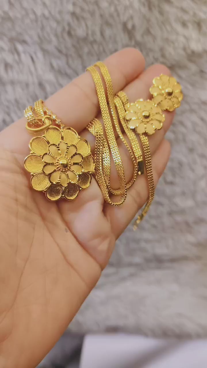 One-Gram Gold Chain Pendant Set
