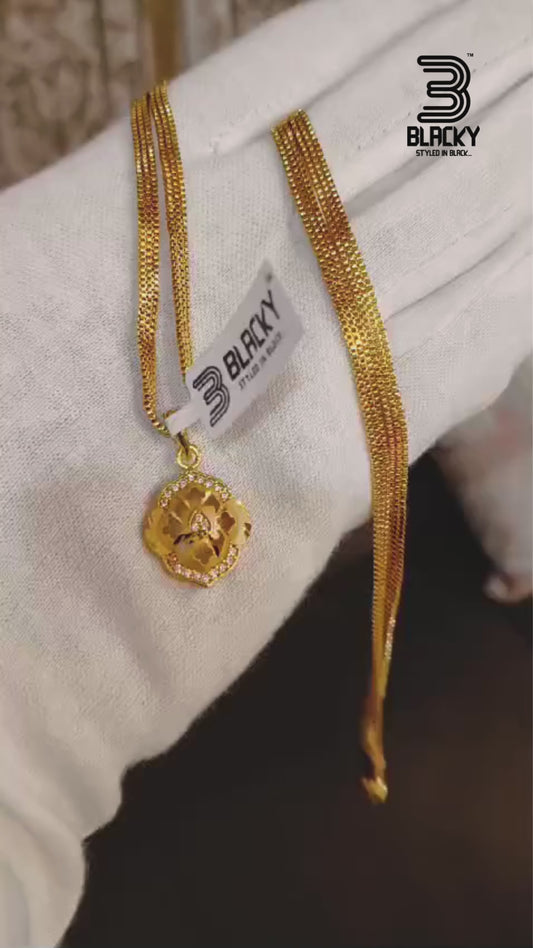 One-Gram Gold Chain Pendant Set