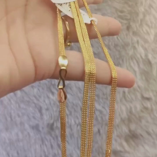 Stylish 1 Gram Gold Forming 3 Line Chain – 24-Inch ( One Chain Only )