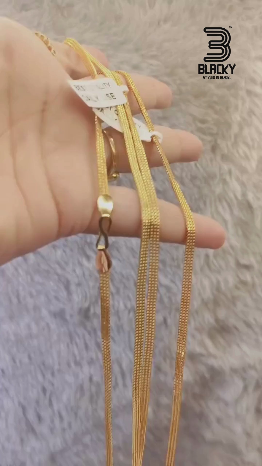 Stylish 1 Gram Gold Forming 3 Line Chain – 24-Inch ( One Chain Only )