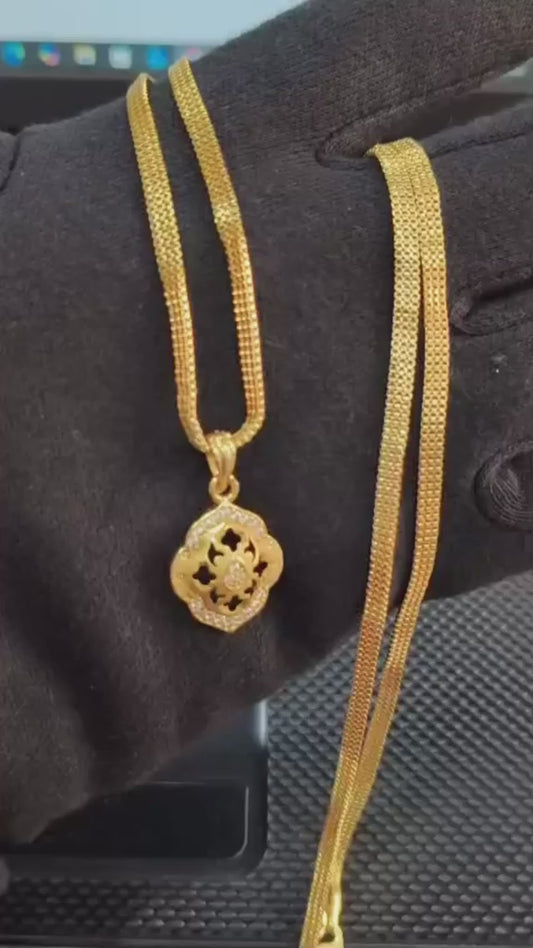 One-Gram Gold Chain Pendant Set