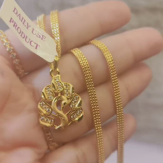 One-Gram Gold Chain Pendant Set