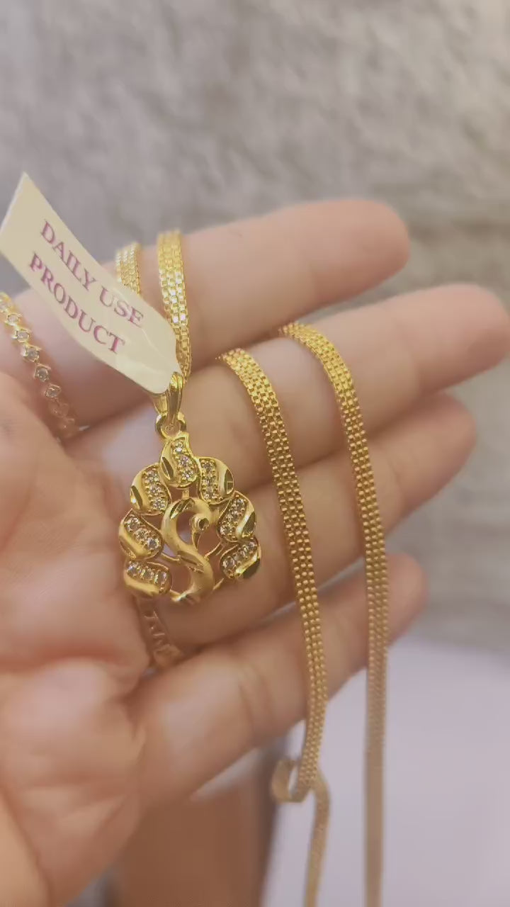 One-Gram Gold Chain Pendant Set
