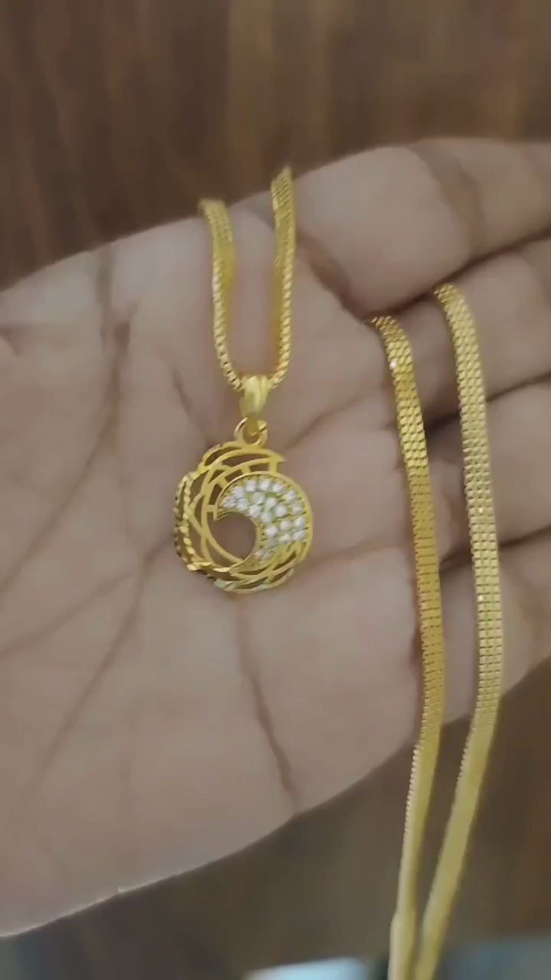 One-Gram Gold Chain Pendant Set