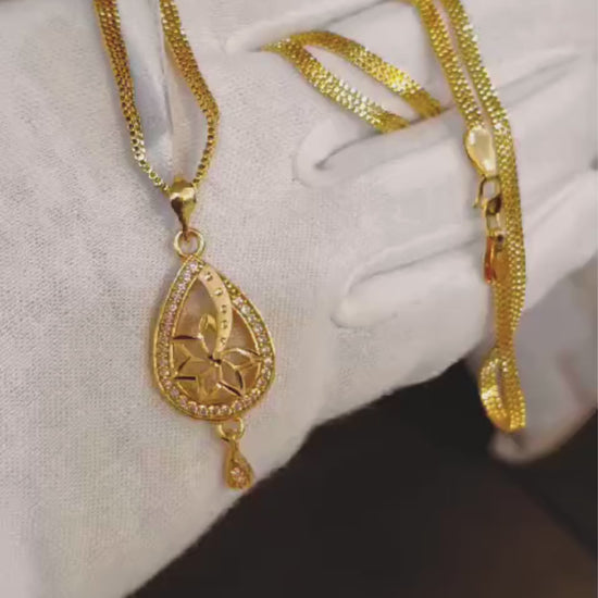 One-Gram Gold Chain Pendant Set