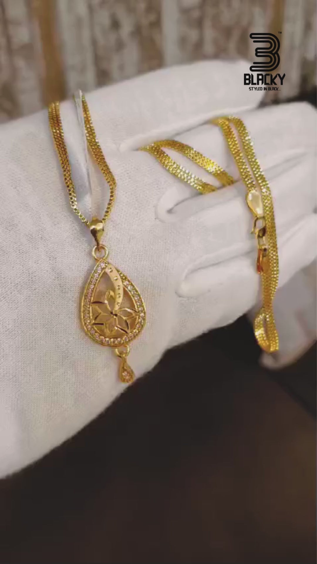 One-Gram Gold Chain Pendant Set