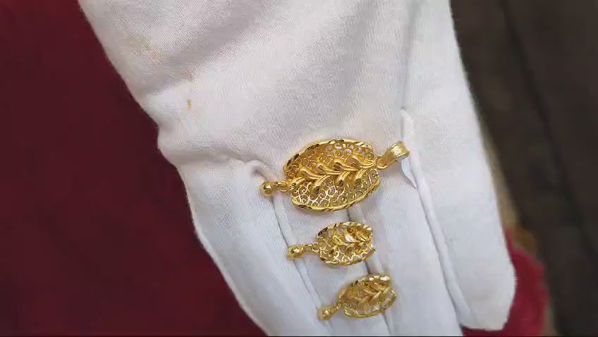 One Gram Gold Pendant & Earrings Daily Use