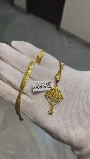 One-Gram Gold Chain Pendant Set