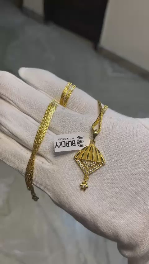 One-Gram Gold Chain Pendant Set