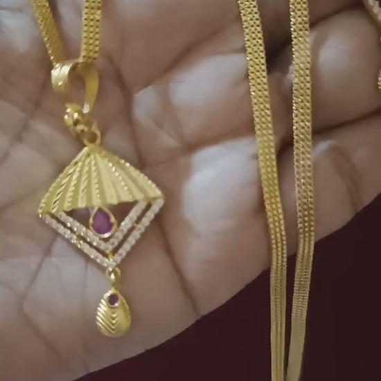 One-Gram Gold Chain Pendant Set